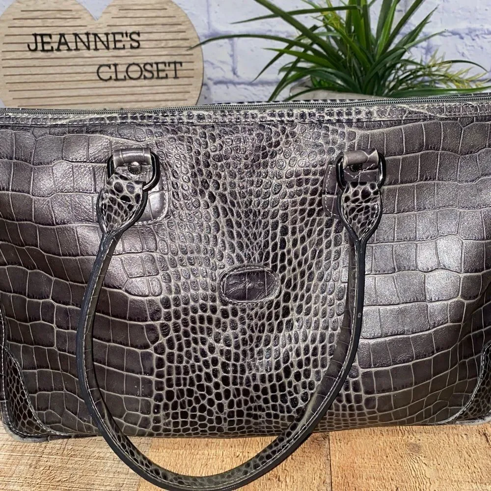 Longchamp croc embossed